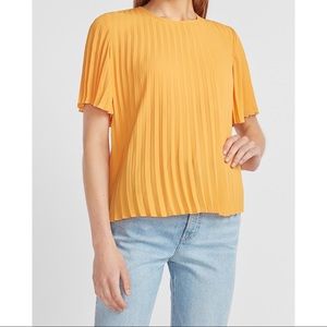 EXPRESS Pleated Crew Neck Top